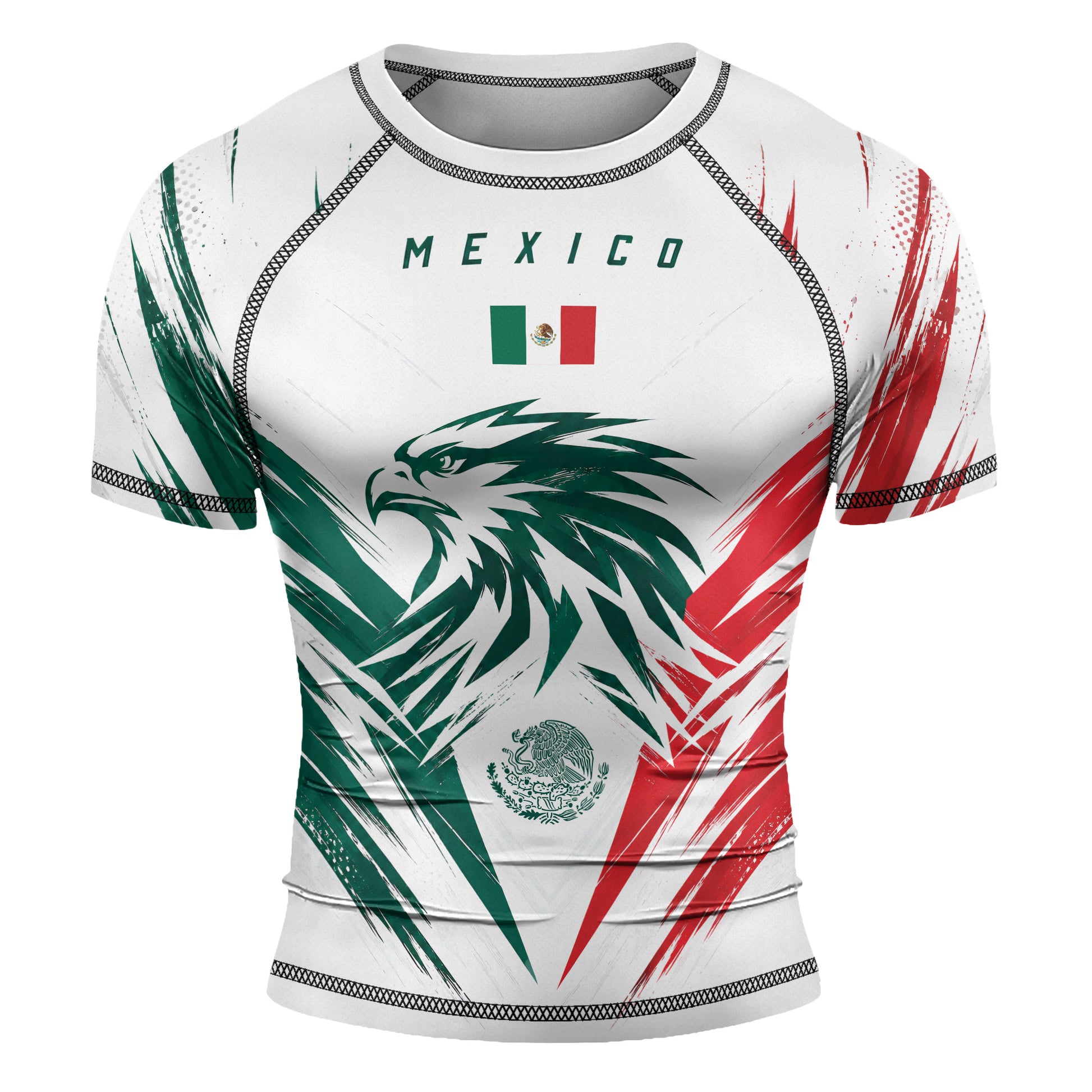 Rashninja Patriot Mexico Flag Men's Short Sleeve Rash Guard