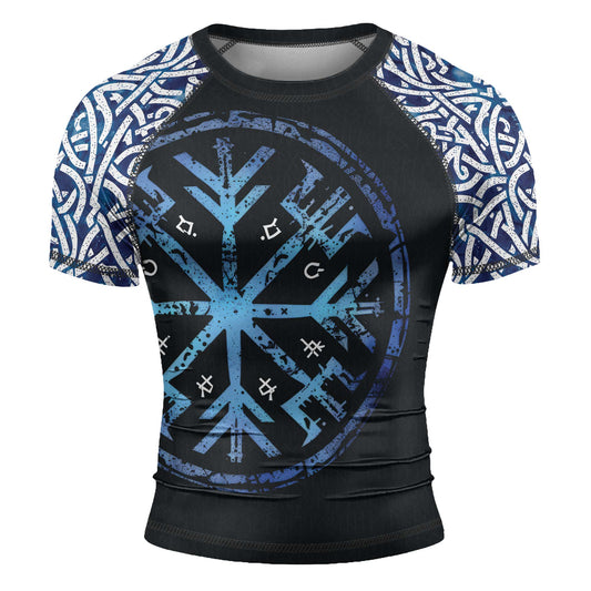 Rashninja Viking Helm of Awe Men's Short Sleeve Rash Guard