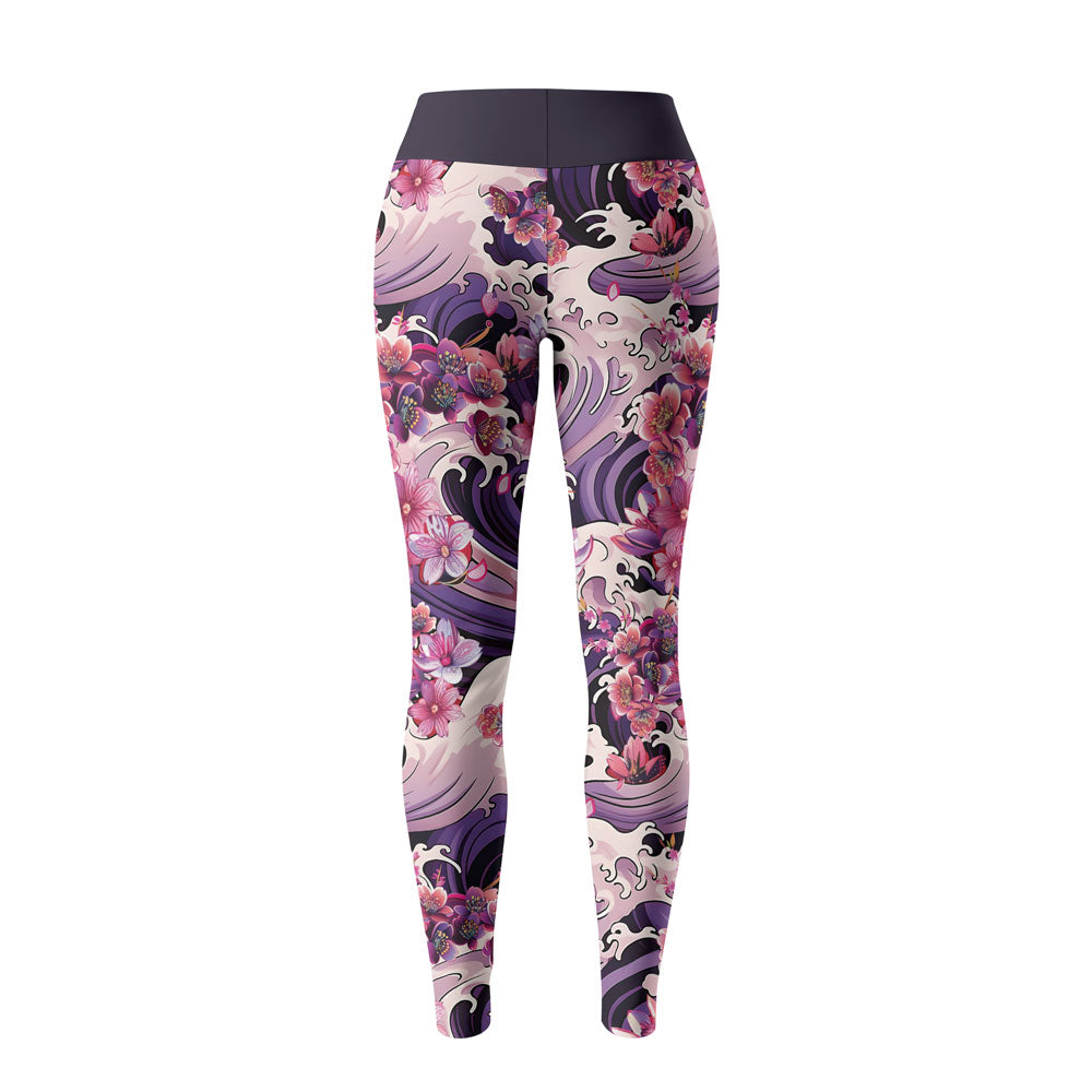 Rashninja Geisha with Sakura Waves Women's Leggings