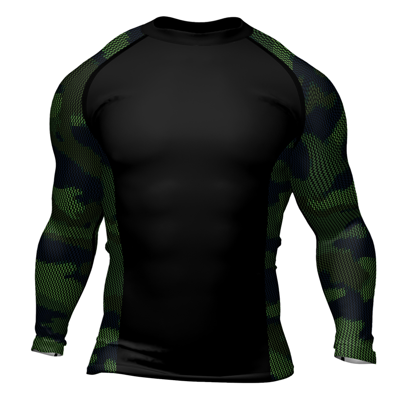 Rashninja Military Woodland Camouflage Men's Long Sleeve Rash Guard