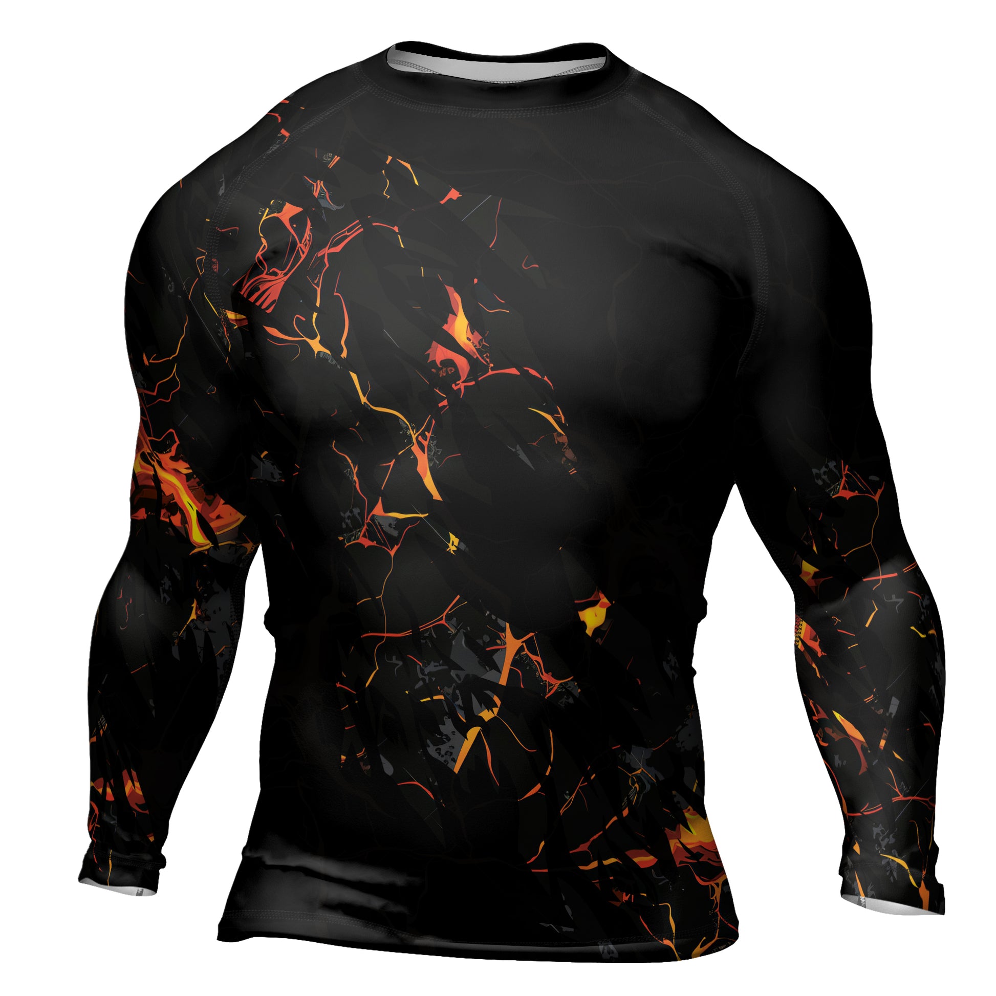 Rashninja Cyber Lava Men's Long Sleeve Rash Guard