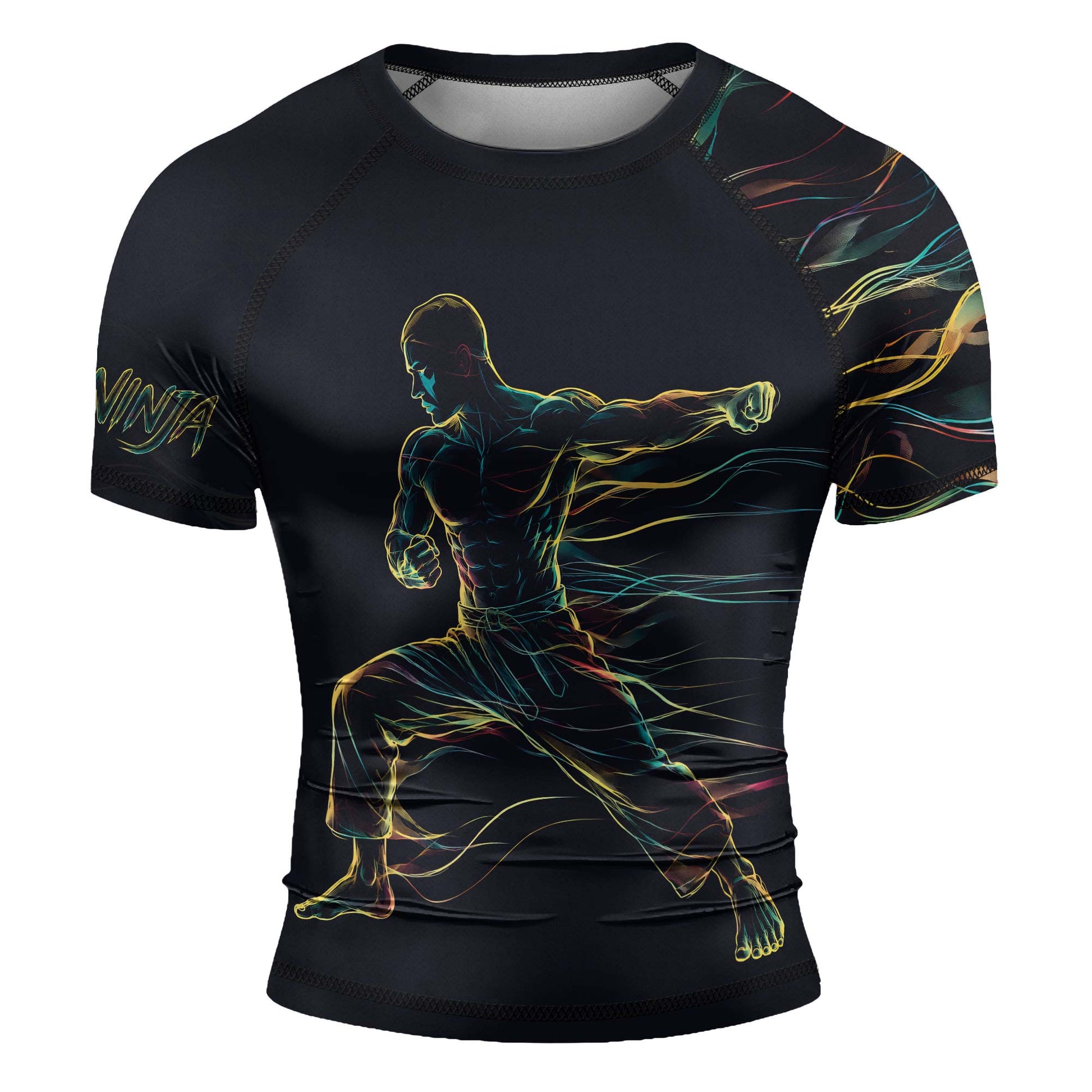 Rashninja Cyber Energy Fighter Men's Short Sleeve Rash Guard