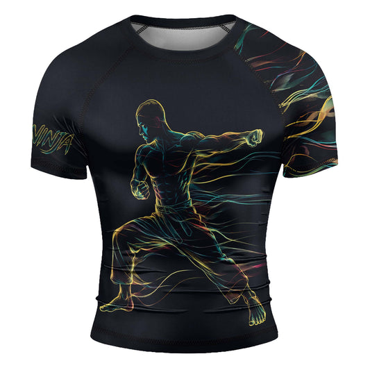 Rashninja Cyber Energy Fighter Men's Short Sleeve Rash Guard