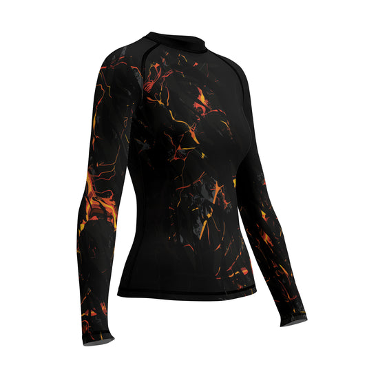 Rashninja Cyber Lava Women's Long Sleeve Rash Guard