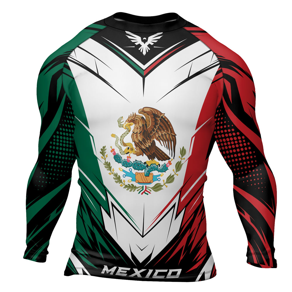 Rashninja Patriot Mexico Flag Men's Long Sleeve Rash Guard