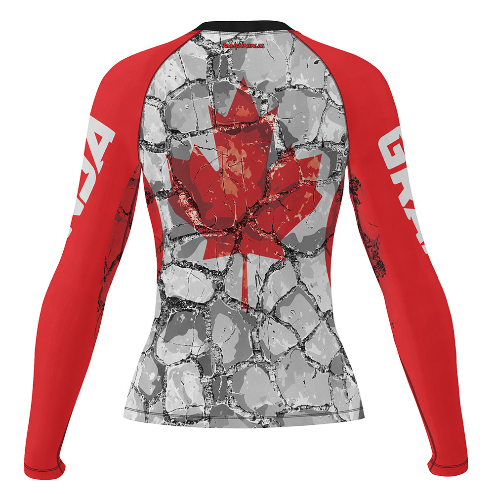 Rashninja Patriot Canada Flag Women's Long Sleeve Rash Guard