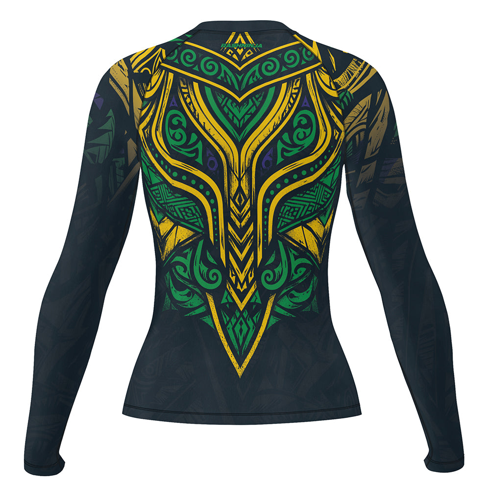 Rashninja Patriot Brazil Flag Women's Long Sleeve Rash Guard