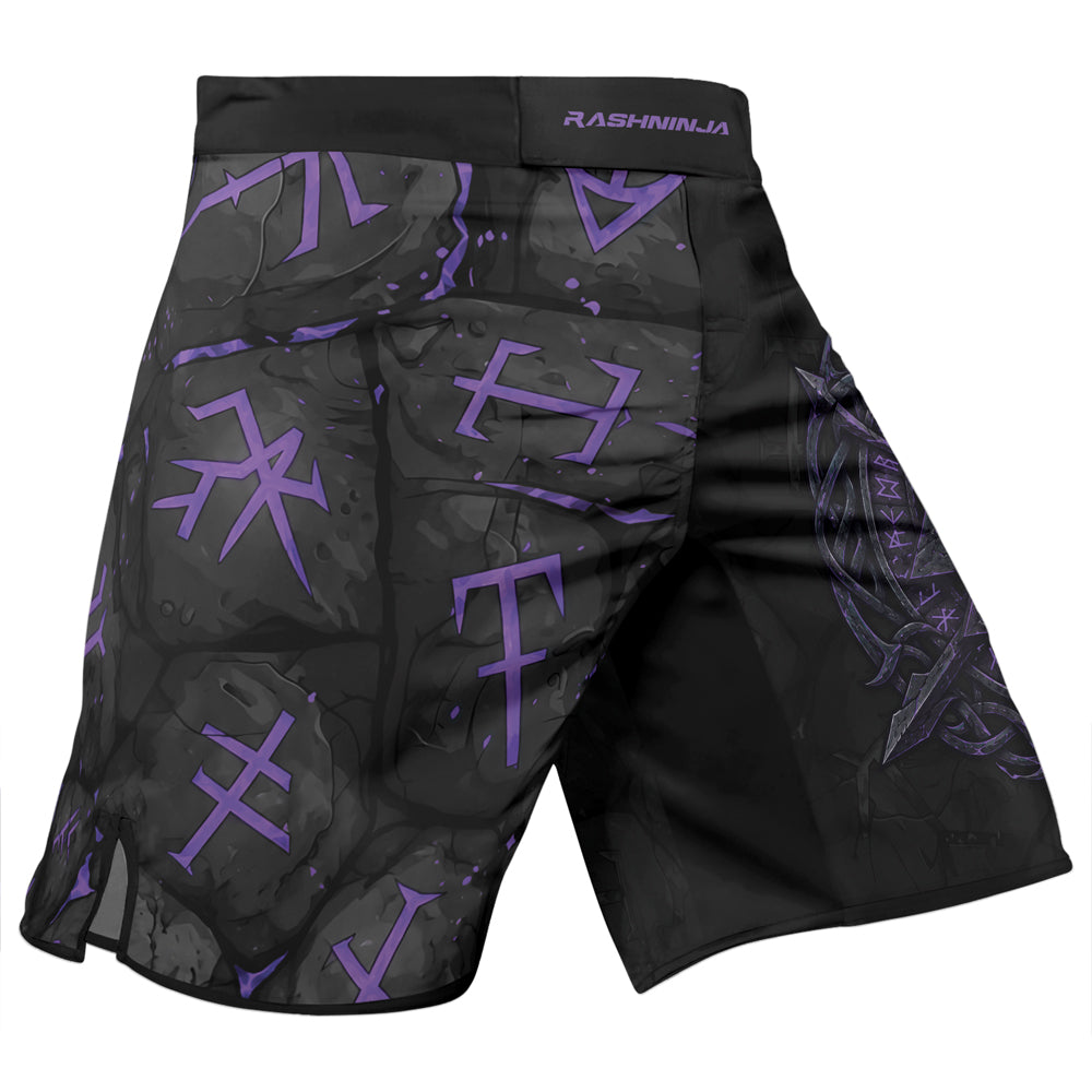 Rashninja Viking Raven Vegvisir Men's Fight Shorts