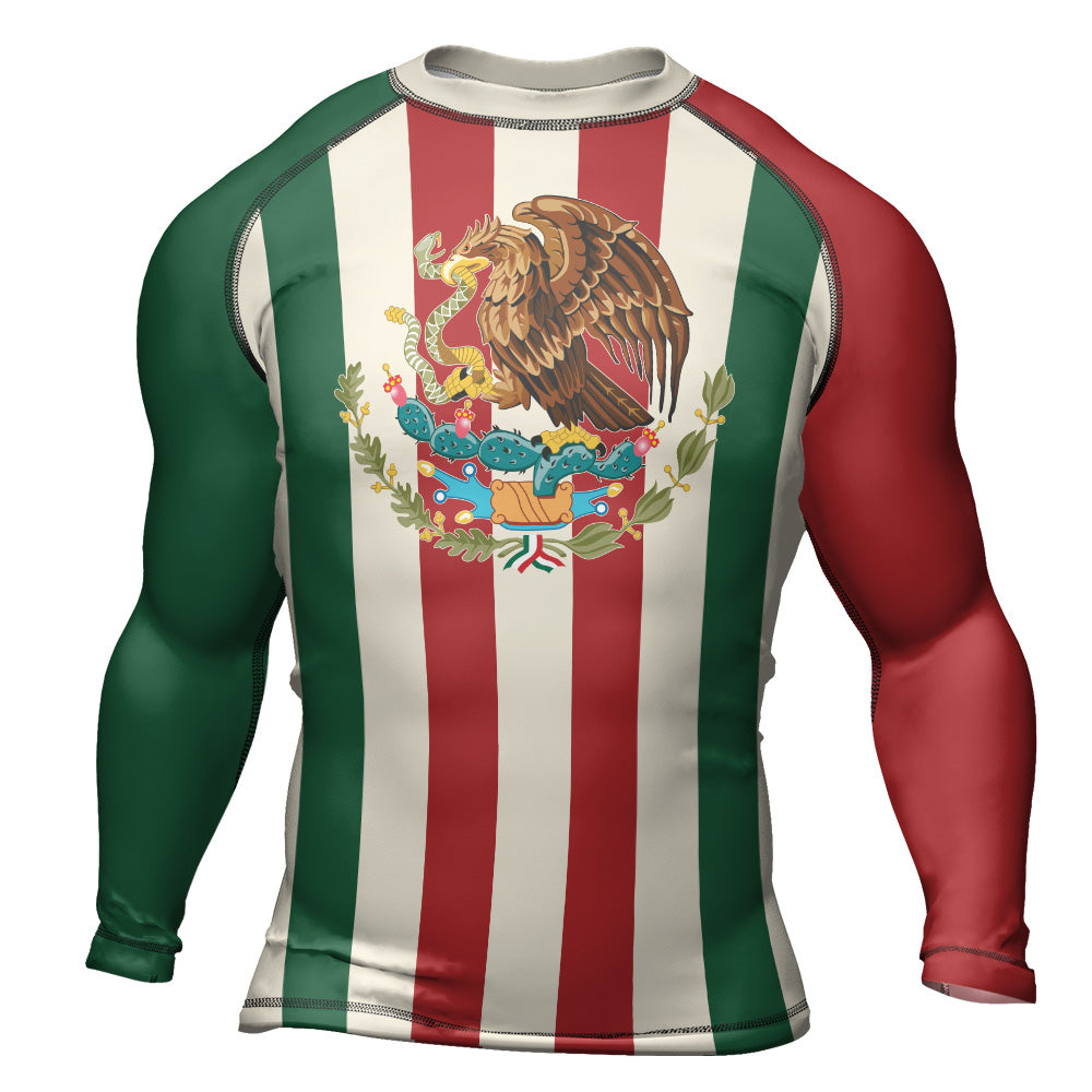 Rashninja Patriot Mexico Flag Men's Long Sleeve Rash Guard
