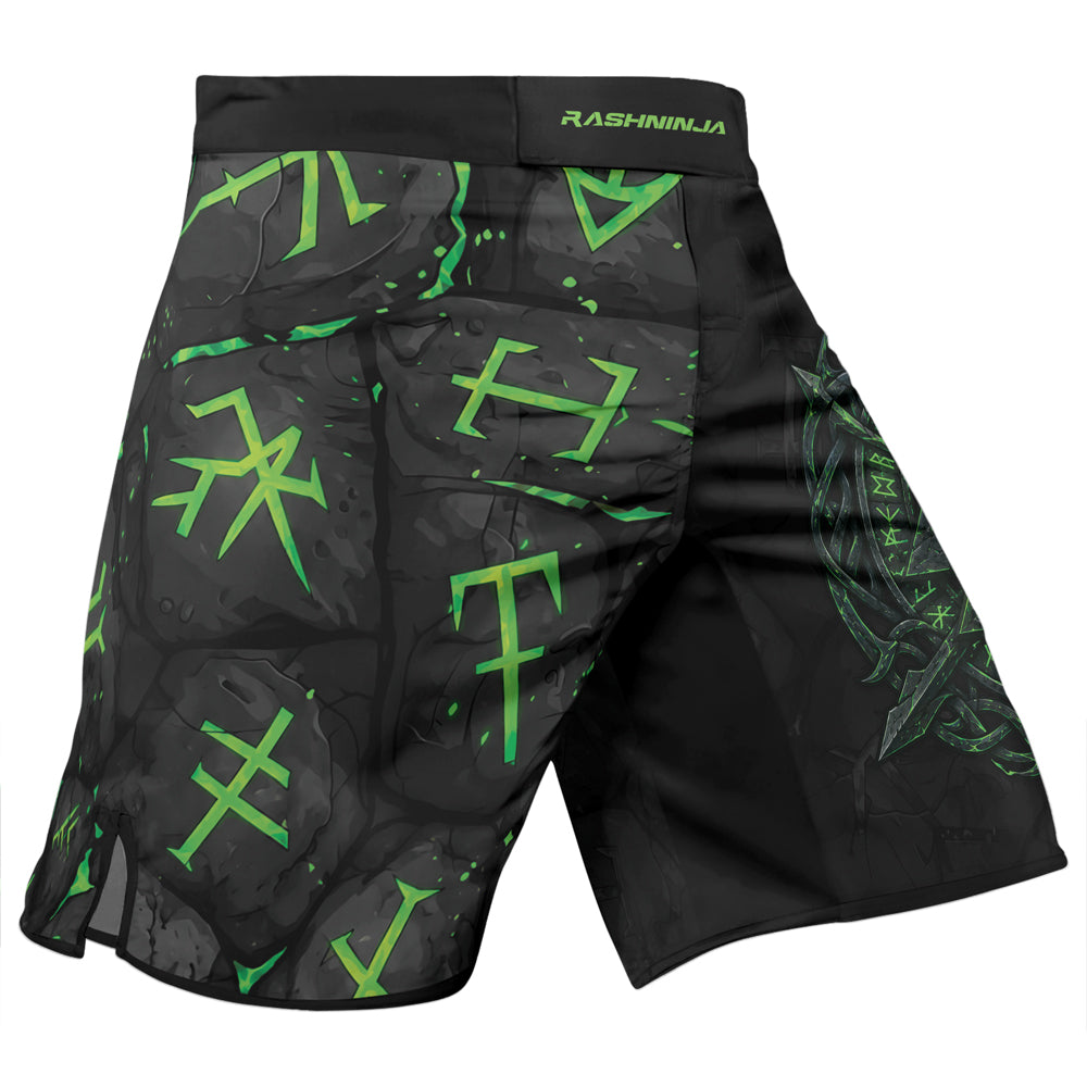 Rashninja Viking Raven Vegvisir Men's Fight Shorts