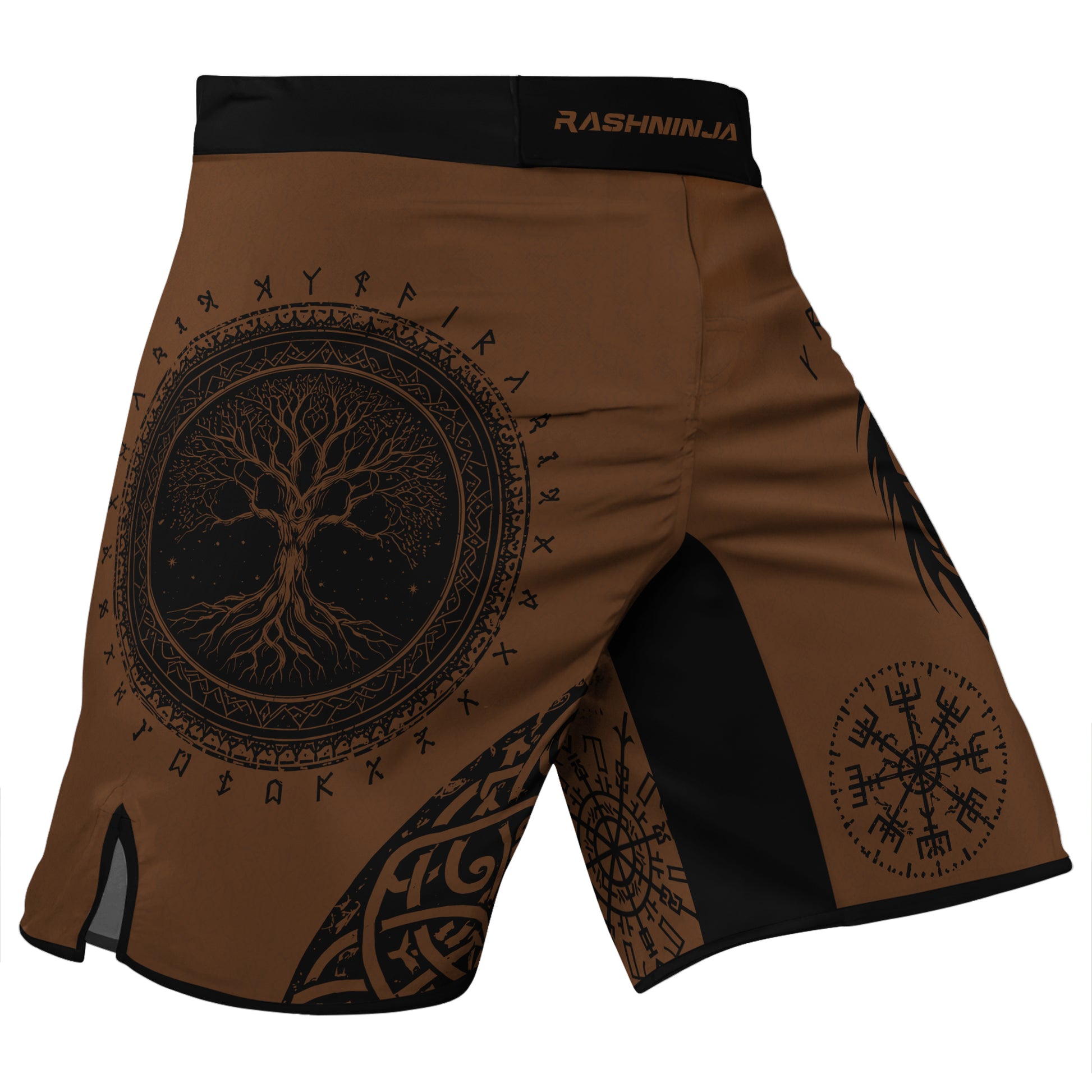 Rashninja Yggdrasil Bear Viking Men's Fight Shorts