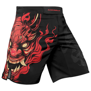 Rashninja Samurai Oni Flames Men's Fight Shorts