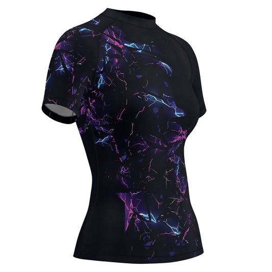 Rashninja Cyber Lightning Women's Short Sleeve Rash Guard