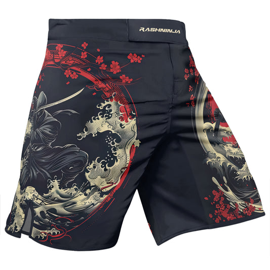Rashninja Ninja Great Wave Men's Fight Shorts