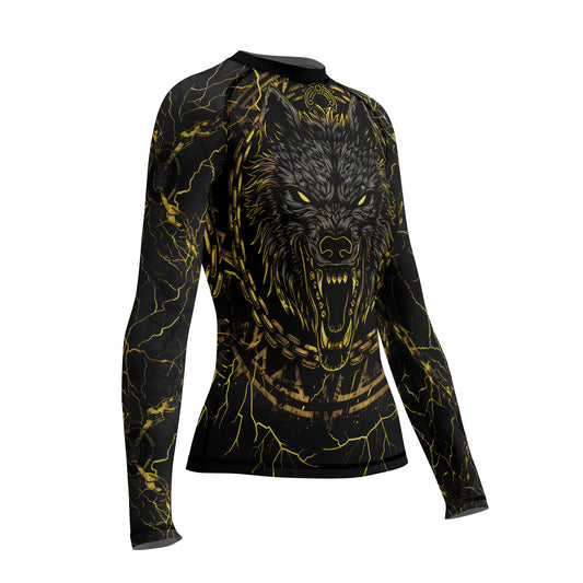 Rashninja Viking Fenrir Wol Women's Long Sleeve Rash Guard