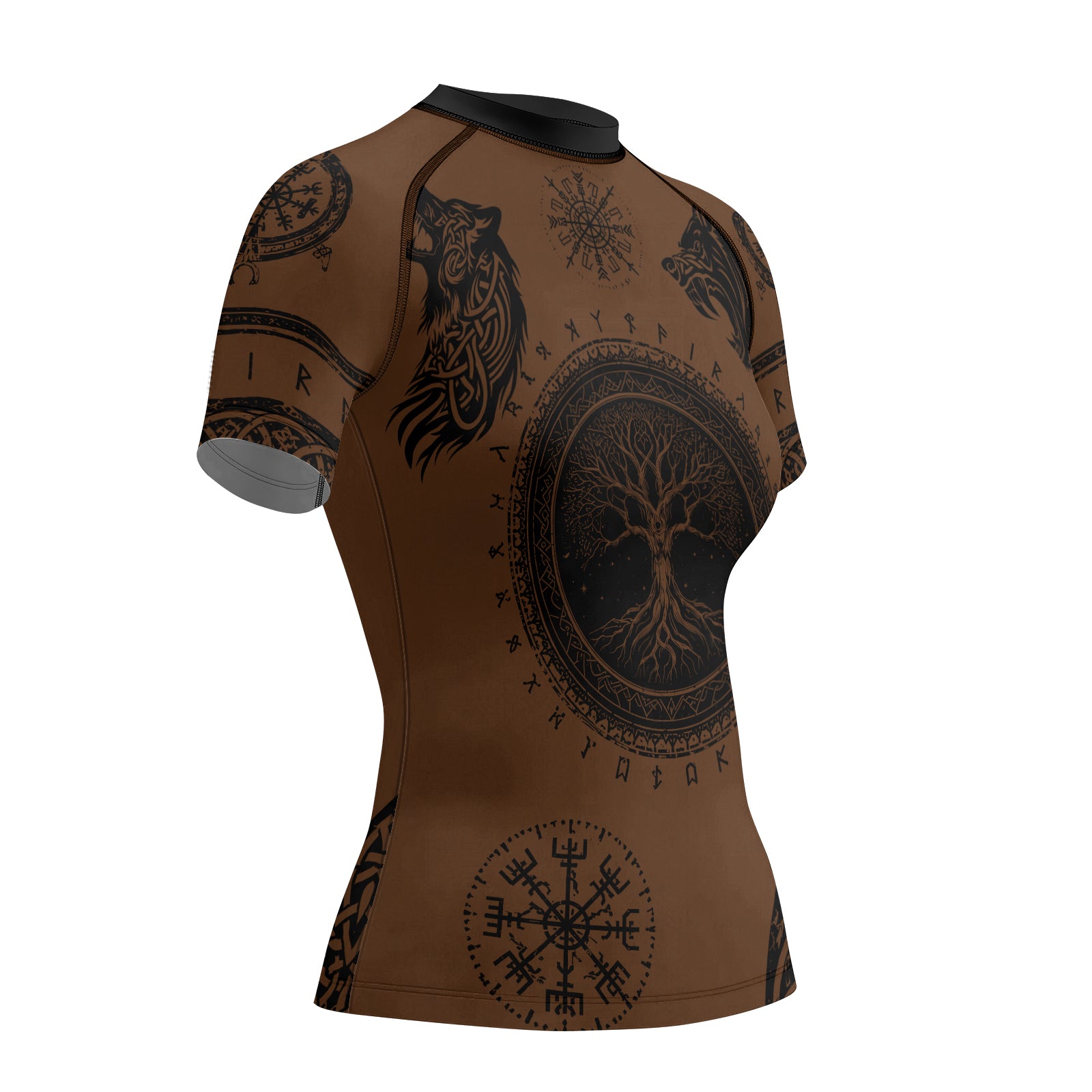 Rashninja Yggdrasil Bear Viking Women's Short Sleeve Rash Guard