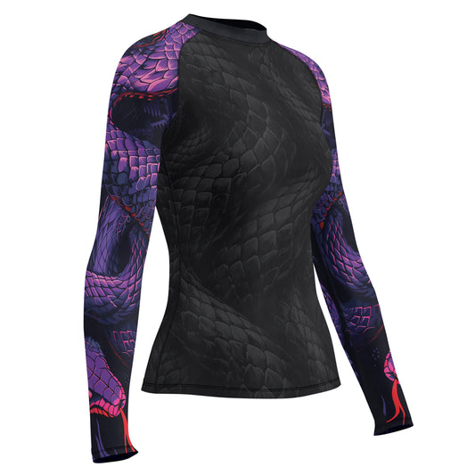 Rashninja Purple Snake Women's Long Sleeve Rash Guard