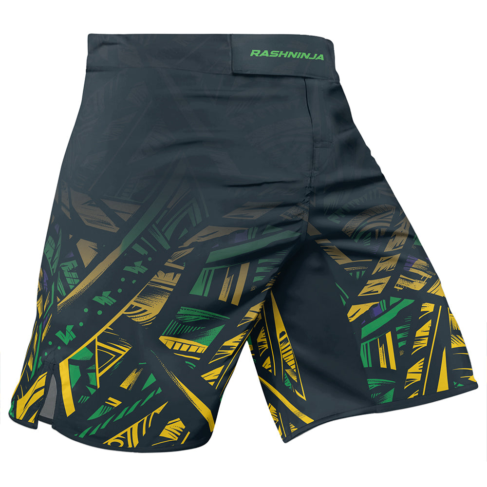 Rashninja Patriot Brazil Flag Men's Fight Shorts