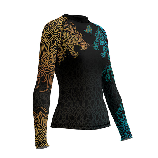 Rashninja Norse Viking Wolf Women's Long Sleeve Rash Guard