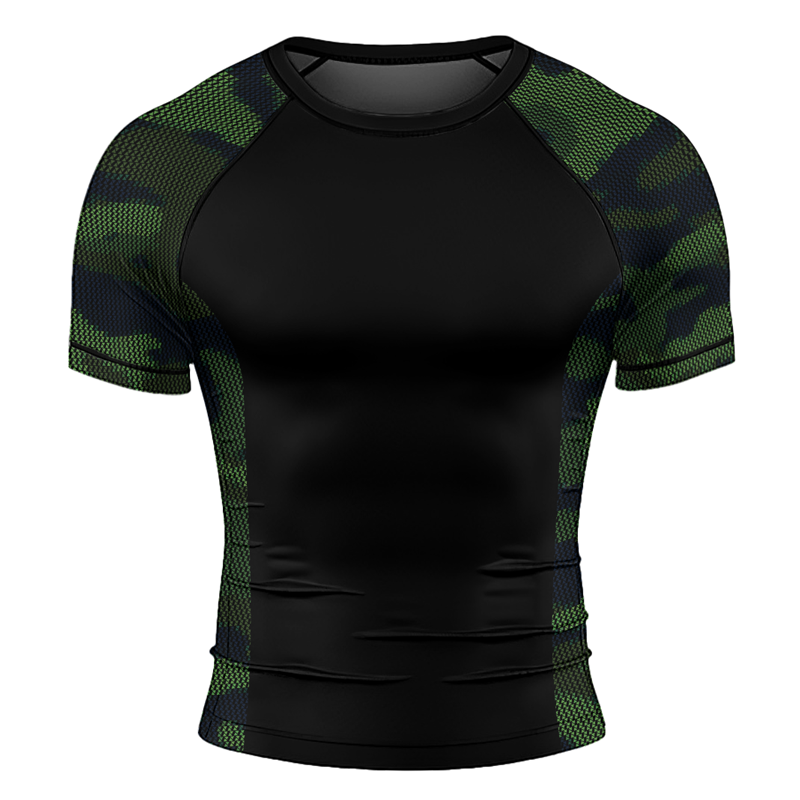 Rashninja Military Woodland Camouflage Men's Short Sleeve Rash Guard