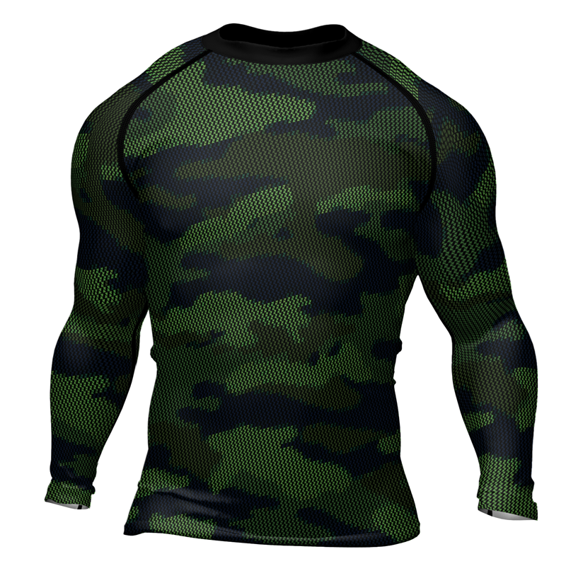 Rashninja Military Woodland Camouflage Men's Long Sleeve Rash Guard