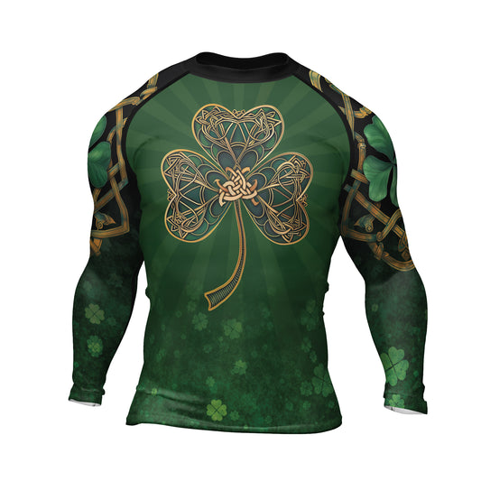 Rashninja Lucky Celtic Clover Men's Long Sleeve Rash Guard