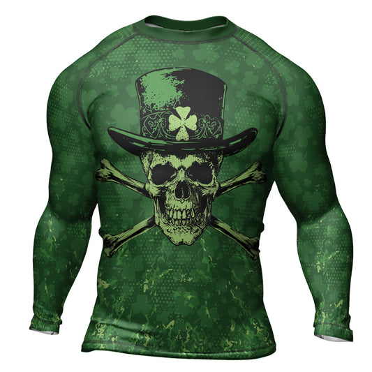 Rashninja Paddy’s Skull Men's Long Sleeve Rash Guard