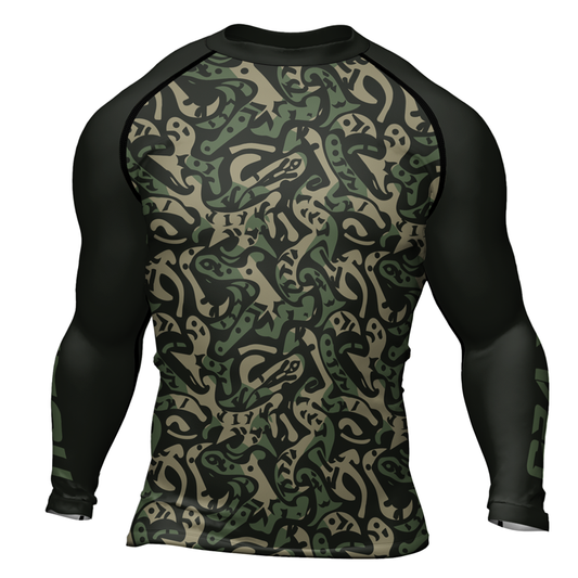 Rashninja Military Abstract Camouflage Men's Long Sleeve Rash Guard