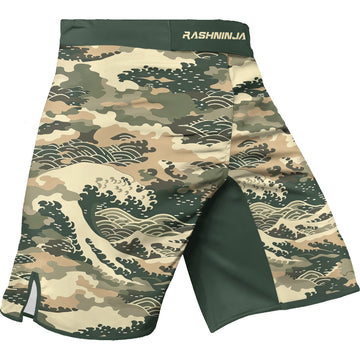 Rashninja Ocean Waves Camouflage Men's Fight Shorts