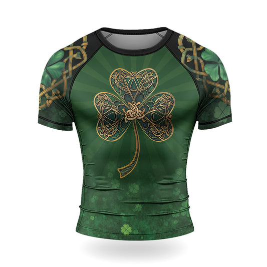 Rashninja Lucky Celtic Clover Men's Short Sleeve Rash Guard