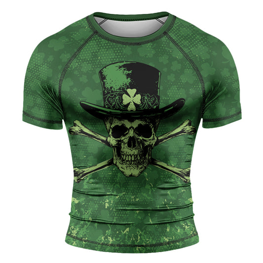 Rashninja Paddy’s Skull Men's Short Sleeve Rash Guard