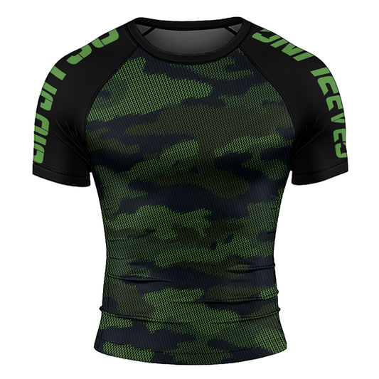 Rashninja Military Woodland Camouflage Men's Short Sleeve Rash Guard