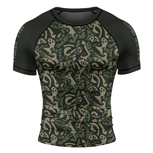 Rashninja Military Abstract Camouflage Men's Short Sleeve Rash Guard