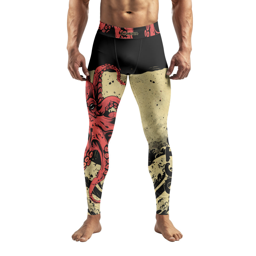 Rashninja Octopus Crimson Wave Men's Spats