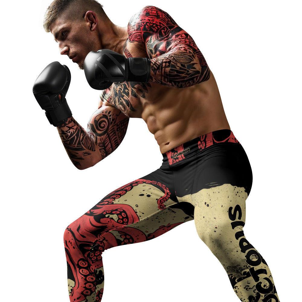 Rashninja Octopus Crimson Wave Men's Spats