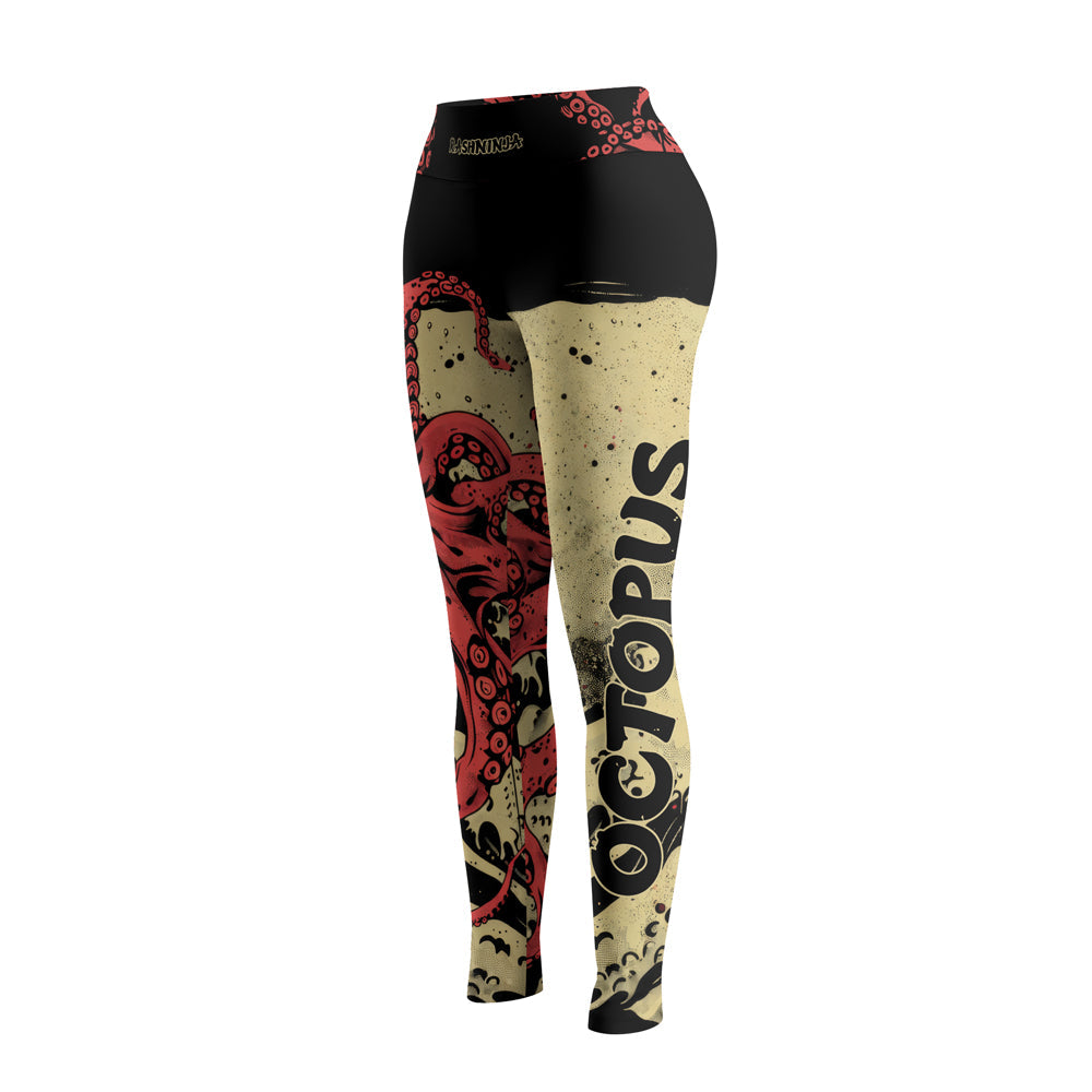 Rashninja Octopus Crimson Wave Women's Leggings