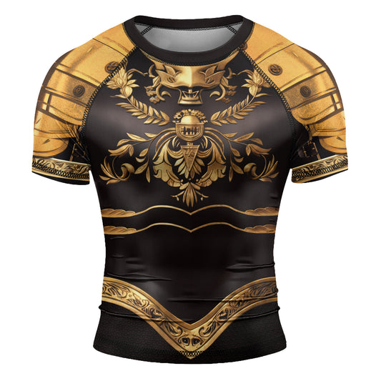 Rashninja Royal Gold Armor Men's Short Sleeve Rash Guard