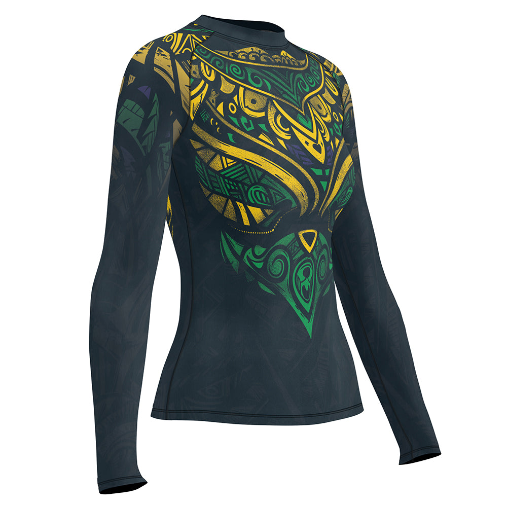 Rashninja Patriot Brazil Flag Women's Long Sleeve Rash Guard