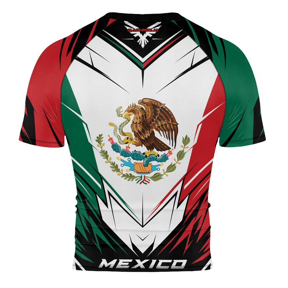 Rashninja Patriot Mexico Flag Men's Short Sleeve Rash Guard