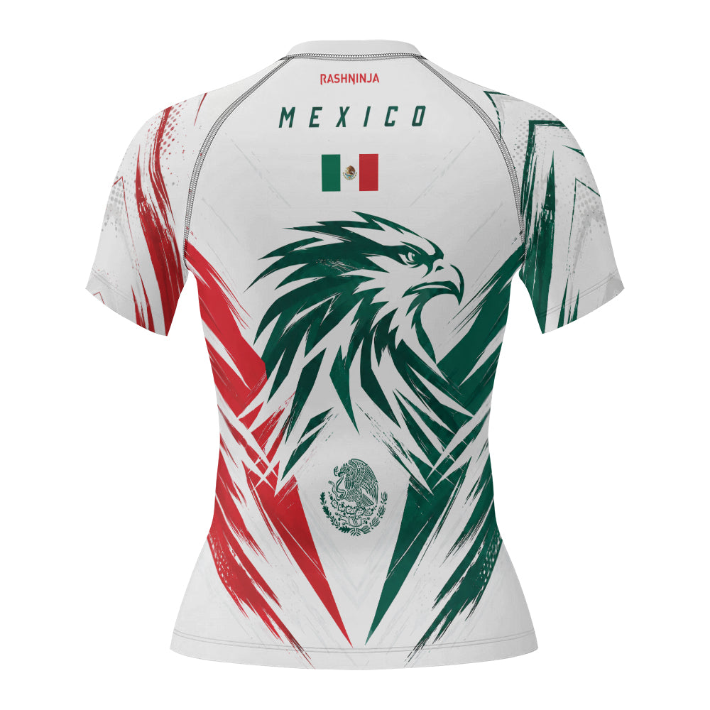 Rashninja Patriot Mexico Flag Women's Short Sleeve Rash Guard