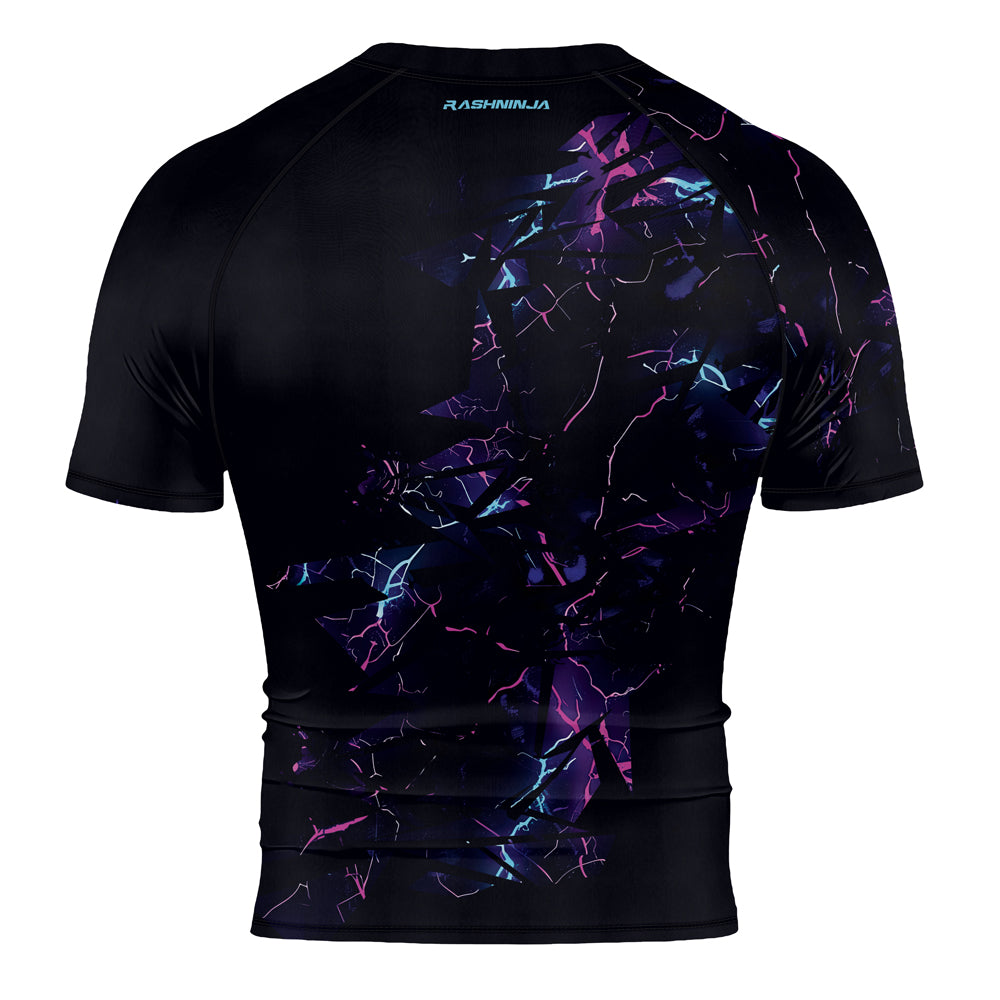 Rashninja Cyber Lightning Men's Short Sleeve Rash Guard