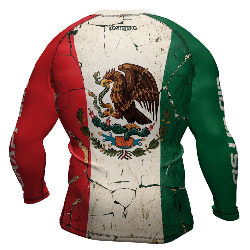 Rashninja Patriot Mexico Flag Men's Long Sleeve Rash Guard