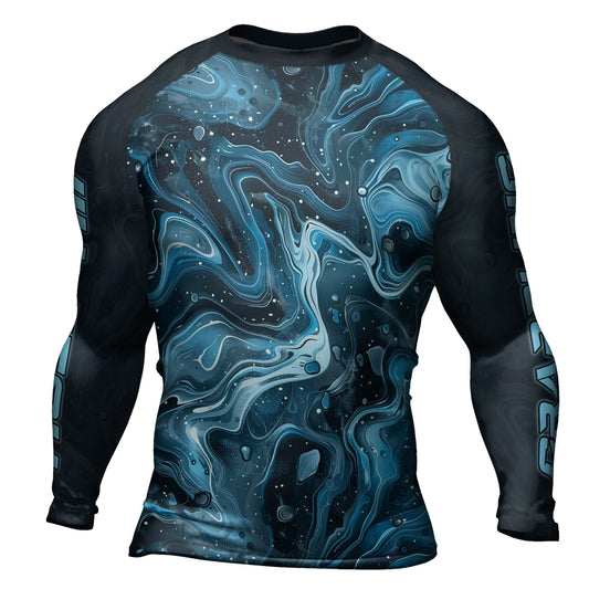 Rashninja Cyber Storm Turquoise Men's Long Sleeve Rash Guard