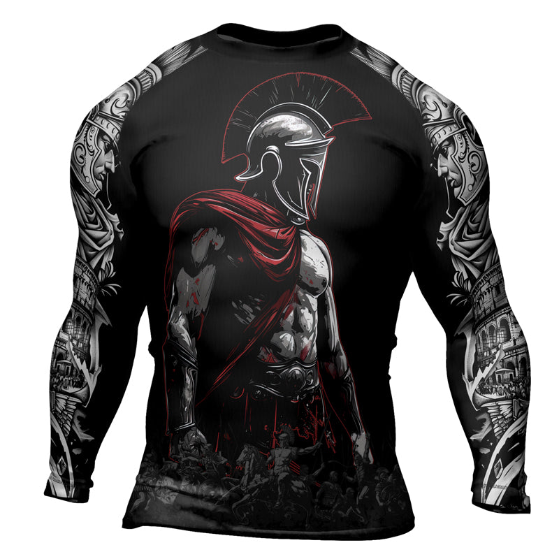 Rashninja Spartan Warrior Crest Men's Long Sleeve Rash Guard