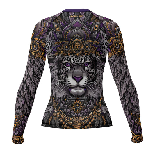Rashninja Aztec Lion Mandala Women's Long Sleeve Rash Guard