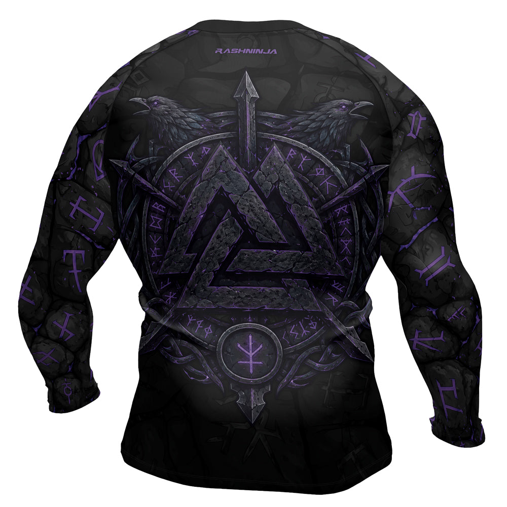 Rashninja Viking Raven Vegvisir Men's Long Sleeve Rash Guard