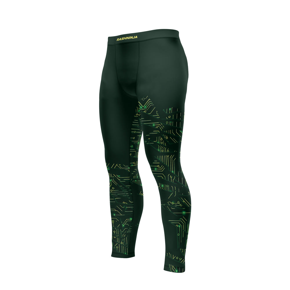 Rashninja Green Cyber Circuit Men's Spats
