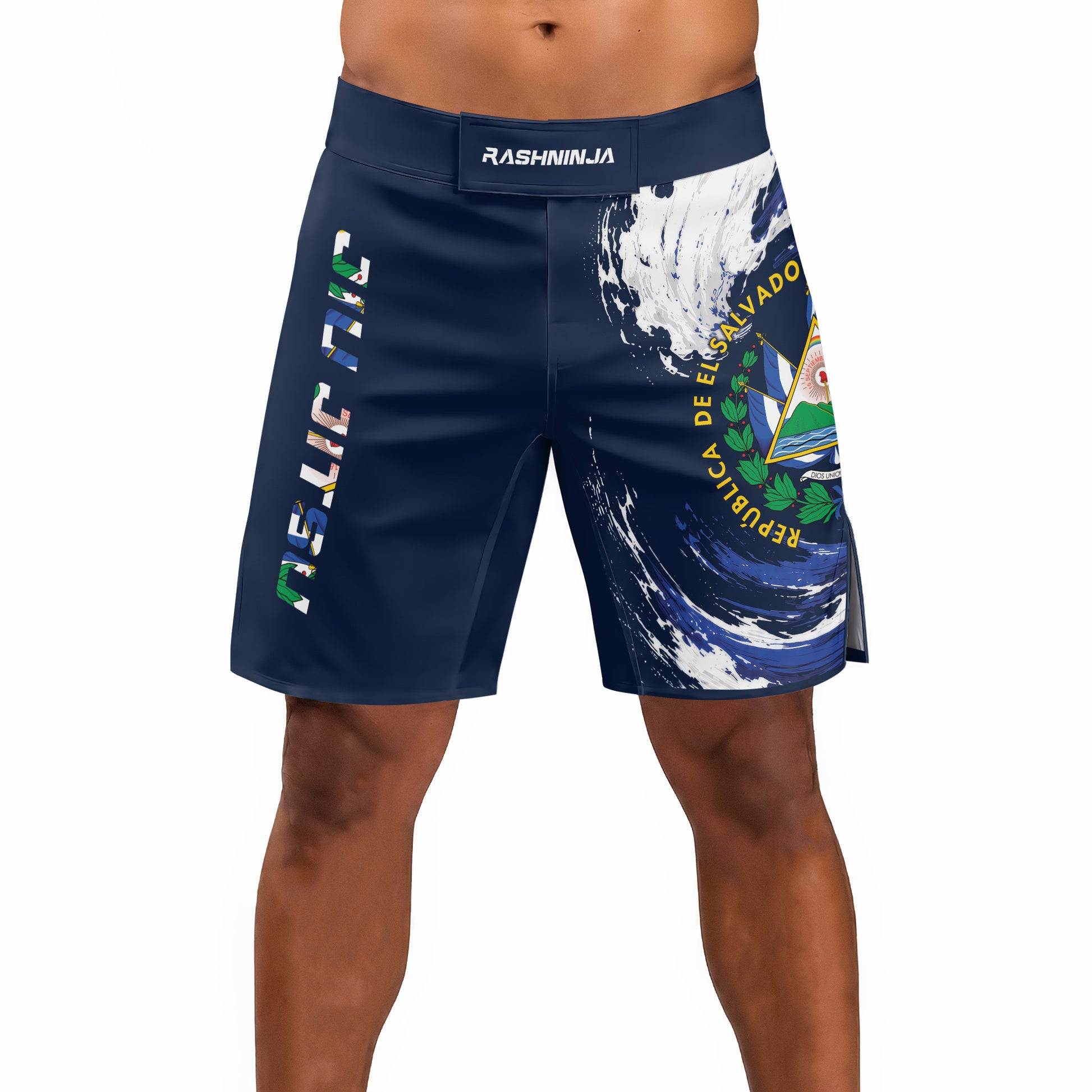 Rashninja Patriot El Salvador Flag Men's Fight Shorts