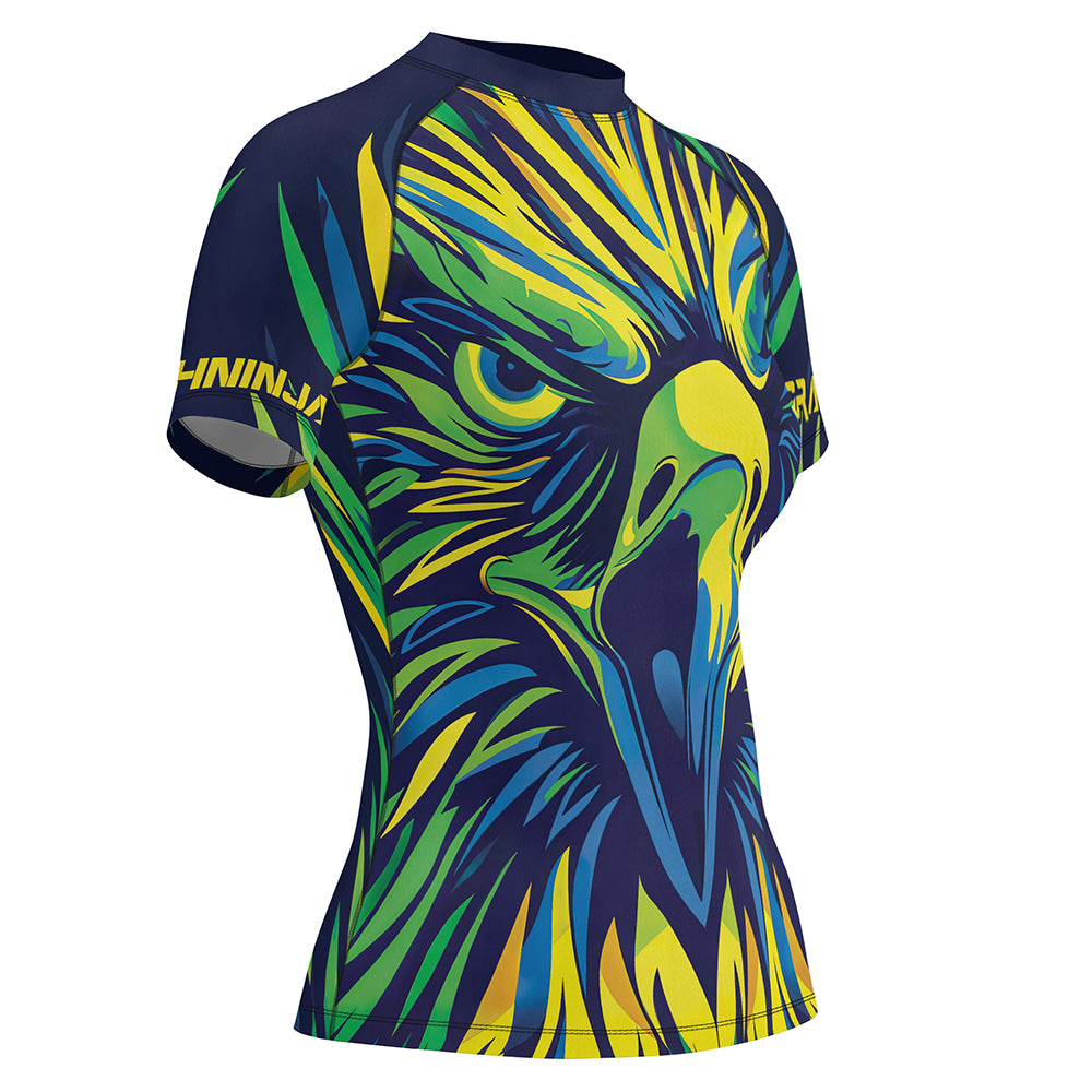 Rashninja Patriot Brazil Flag Women's Short Sleeve Rash Guard