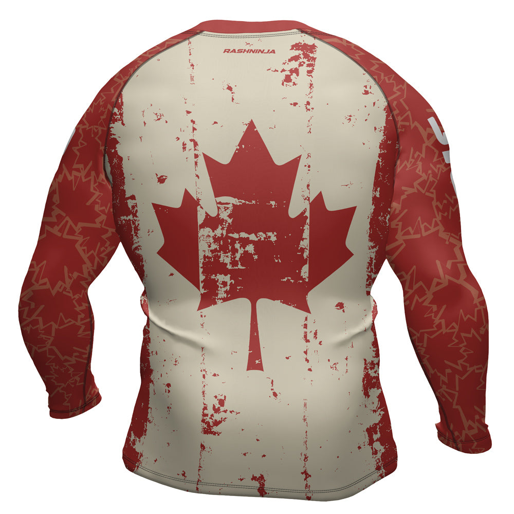 Rashninja Patriot Canada Flag Men's Long Sleeve Rash Guard